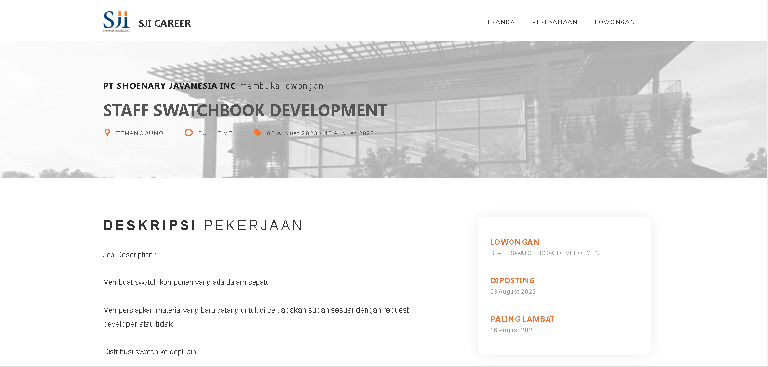 PT Shoenary Javanese Inc – Staff Swatchbook Development